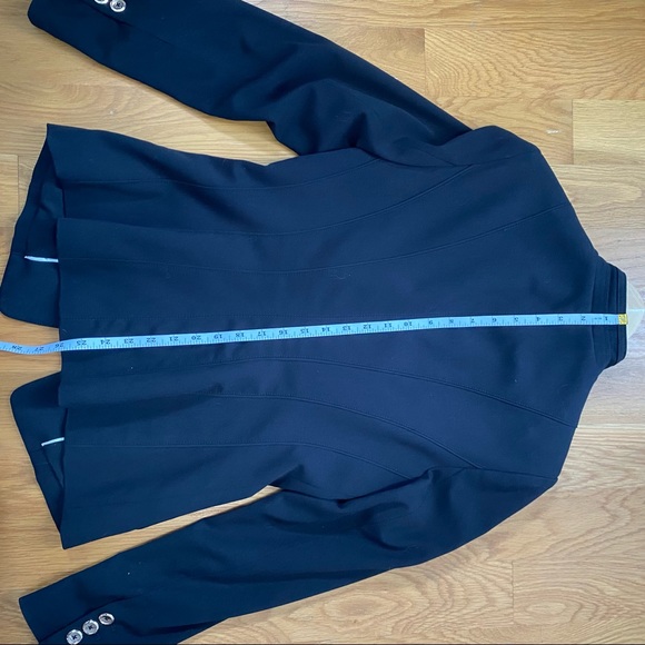 WHBM White House Black Market ruffle collar black blazer - Picture 7 of 12